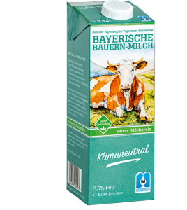 Bayerische Bauernmilch mit 3,5% Fettgehalt