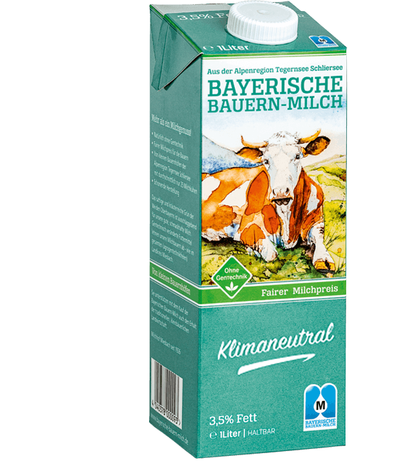 Bayerische Bauernmilch mit 3,5% Fettgehalt